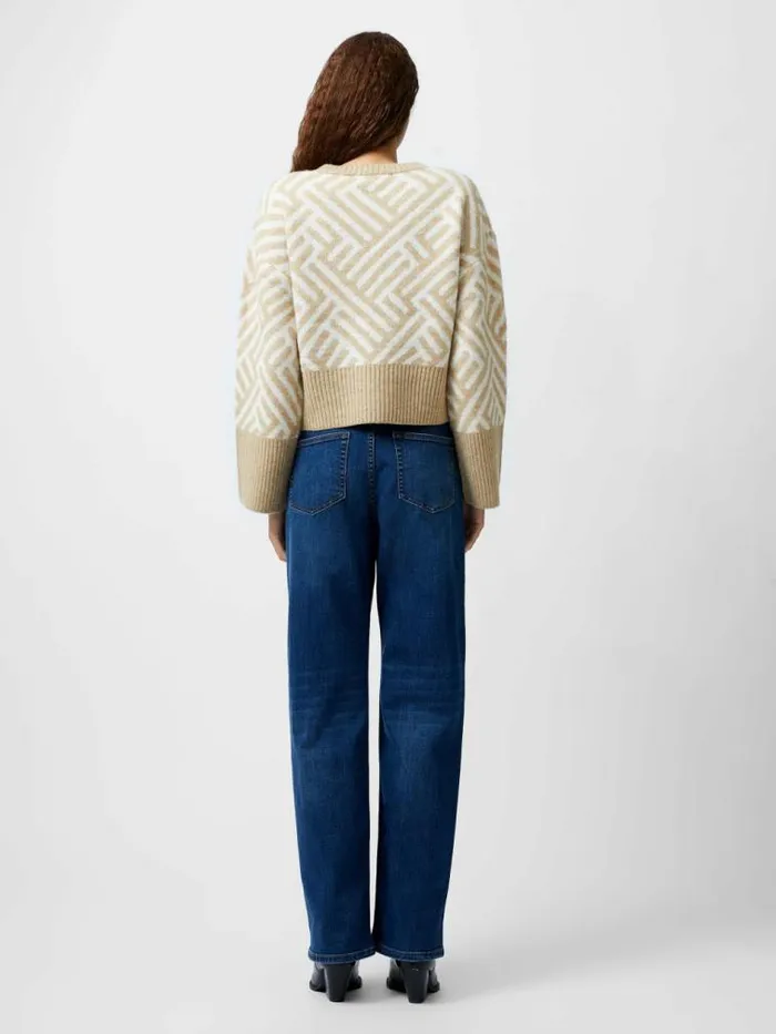 French Connection Martina Graphic Cropped Jumper Incenseclassic Crm Women Jumpers and Cardigans