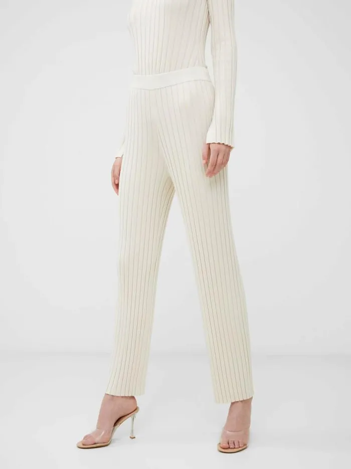 French Connection Minar Eco Pleated Trousers Classic Cream Women Trousers