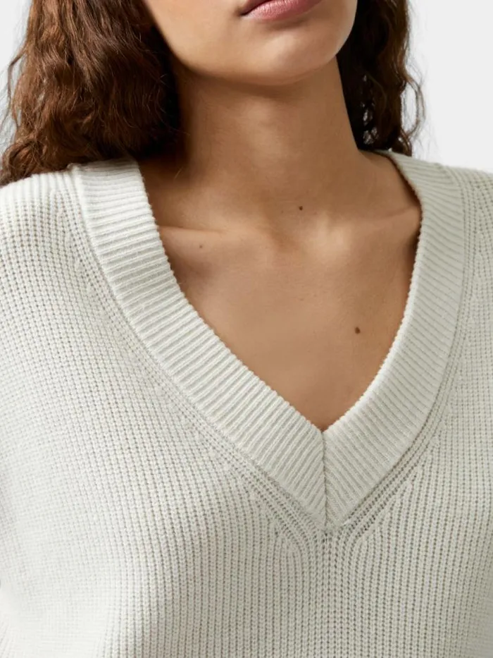 French Connection Nariko Rib Knit Vest Oatmeal Mel Women Jumpers and Cardigans