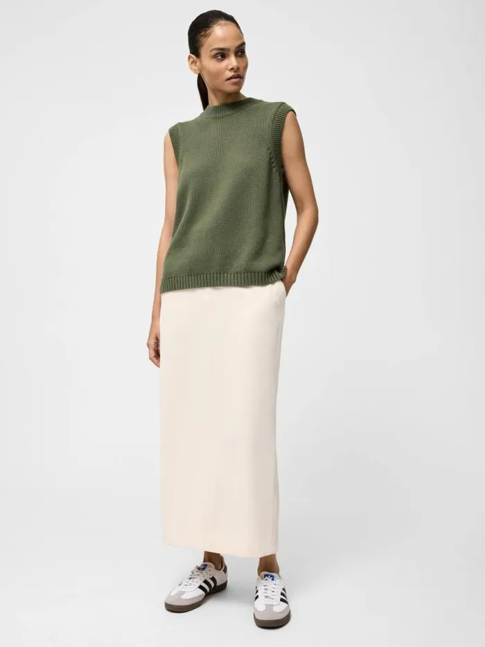French Connection Oversized Knit Tank Khaki Women Jumpers and Cardigans