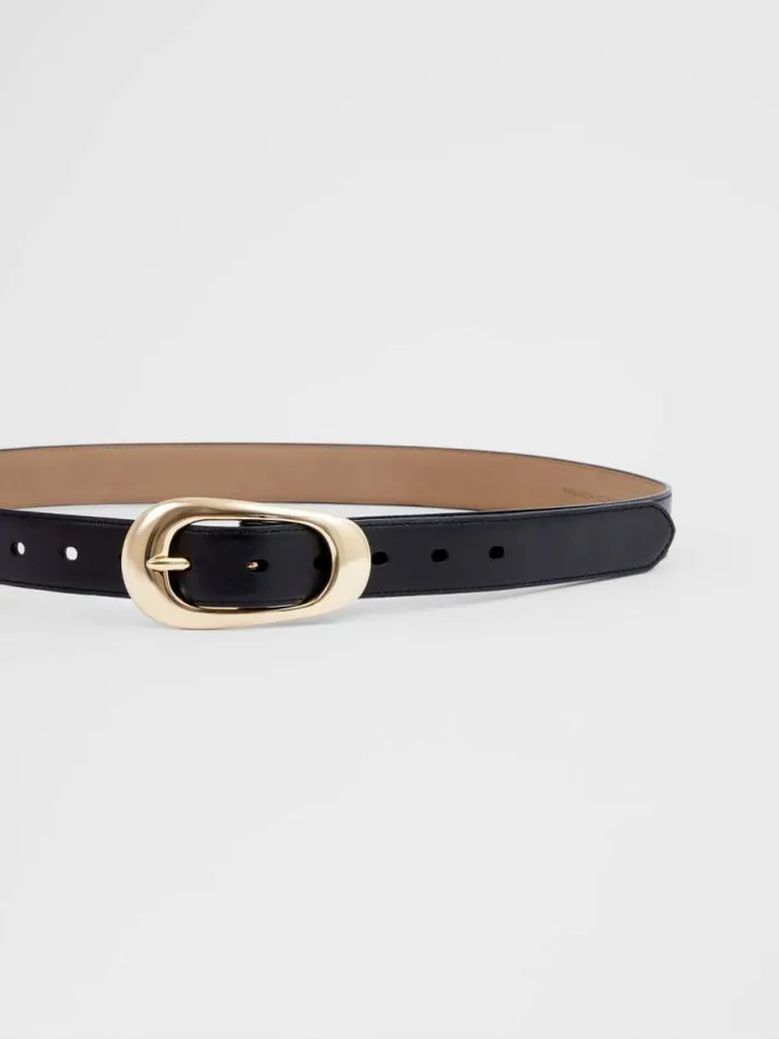 French Connection Oyster Buckle Belt Black Women Belts