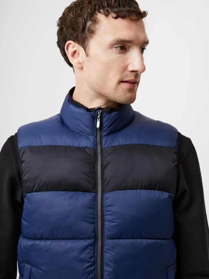 French Connection Quilted Gilet Marineblack Men Coats and Jackets