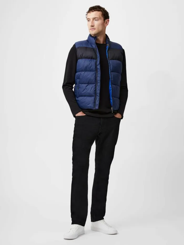 French Connection Quilted Gilet Marineblack Men Coats and Jackets