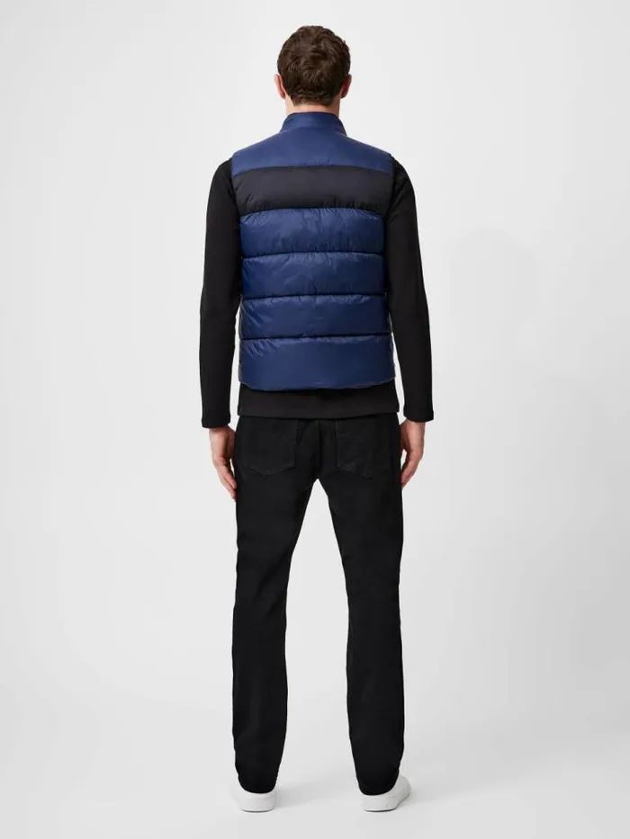 French Connection Quilted Gilet Marineblack Men Coats and Jackets