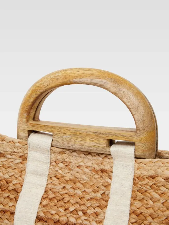 French Connection Raffia Basket Bag White Women Bags and Purses