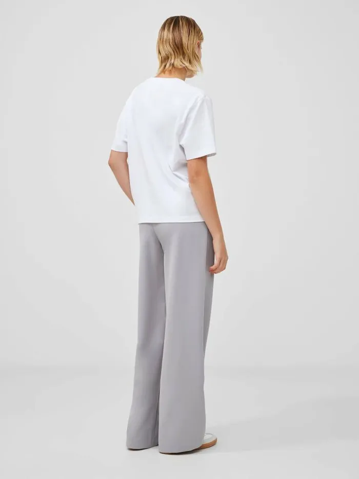 French Connection Rallie Cotton Rouched TShirt Linen White Women Tops