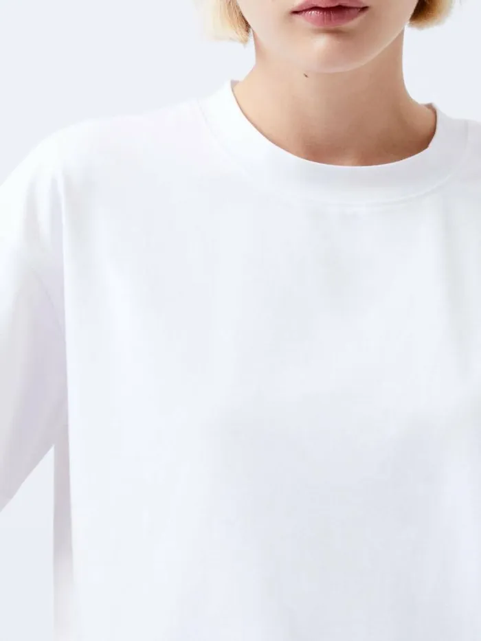French Connection Rallie Cotton Short Sleeve TShirt Linen White Women Tops