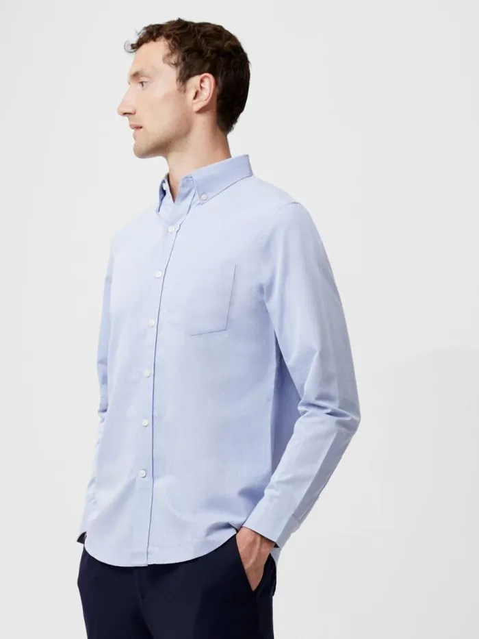 French Connection Regular Fit Button Down Oxford Shirt Light Blue Men Shirts