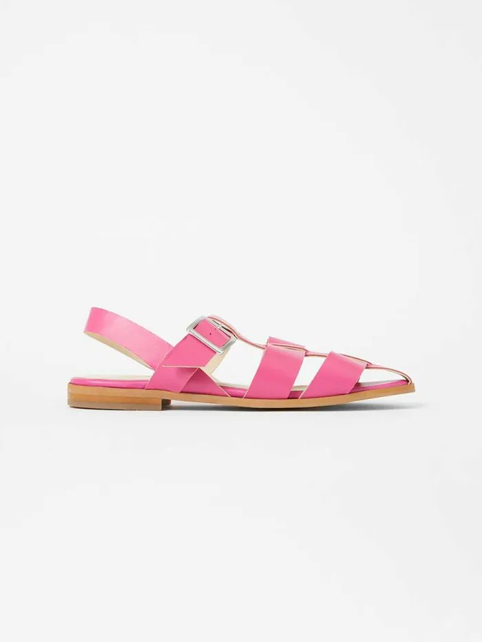 French Connection SW X Luisa Fisherman Caged Sandals Fuchsia Women Shoes