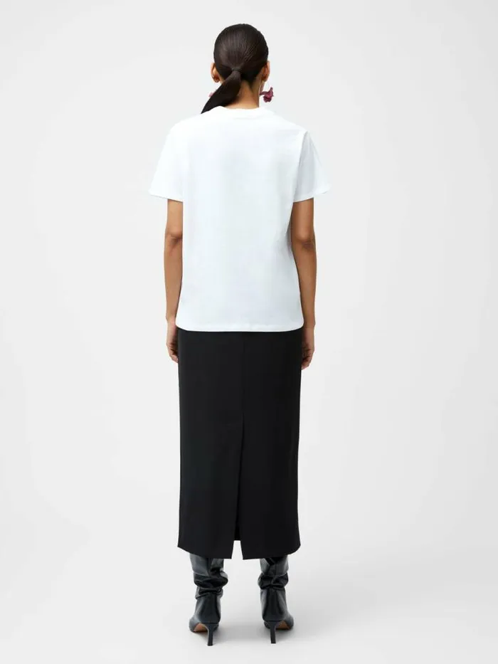French Connection Sister Solidarity Embroidered Graphic TShirt Linen White Women Tops