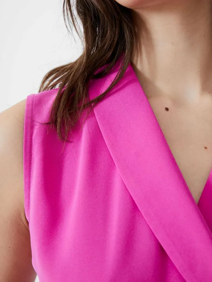 French Connection Sleeveless Shawl Dress Wild Rosa Women Dresses