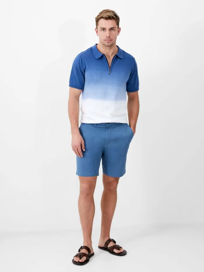 French Connection Stretch Chino Shorts Steel Blue Men Shorts