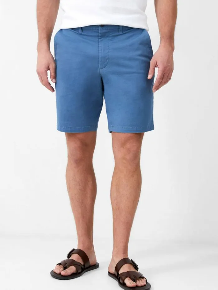 French Connection Stretch Chino Shorts Steel Blue Men Shorts