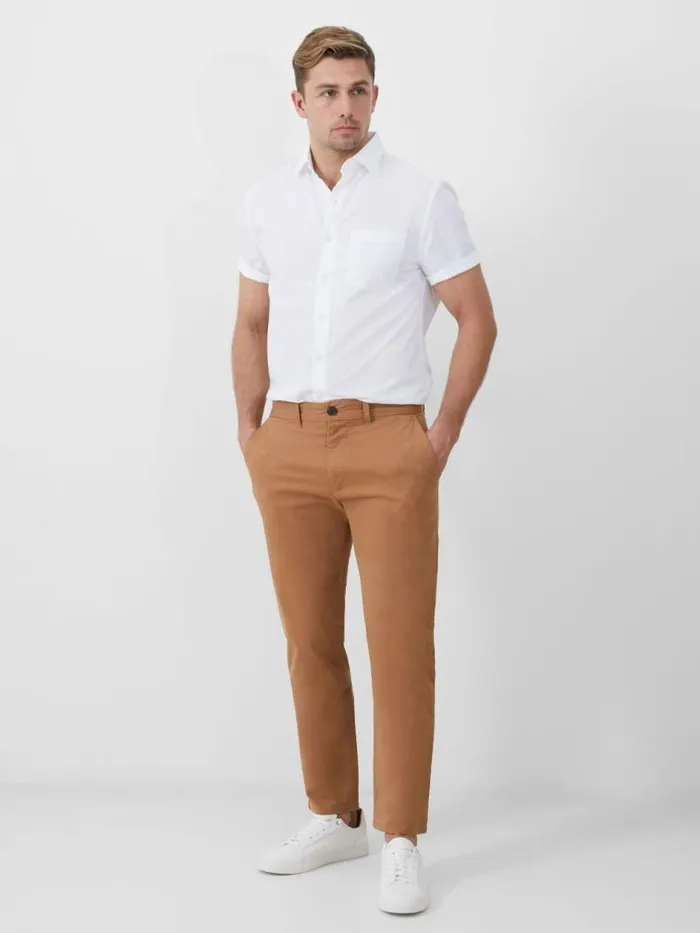 French Connection Stretch Chino Trousers Tobacco Men Trousers