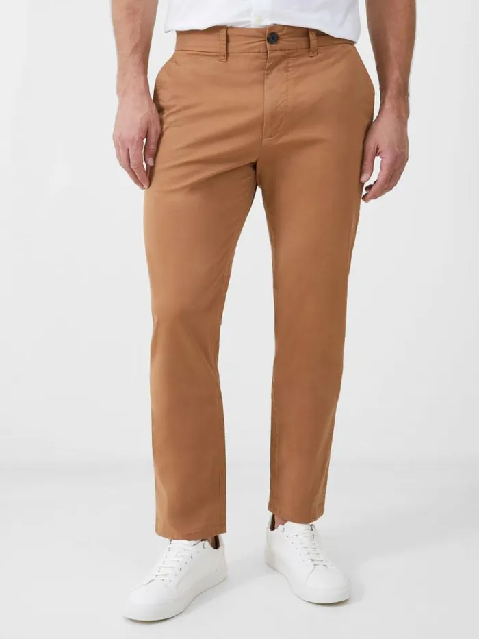 French Connection Stretch Chino Trousers Tobacco Men Trousers