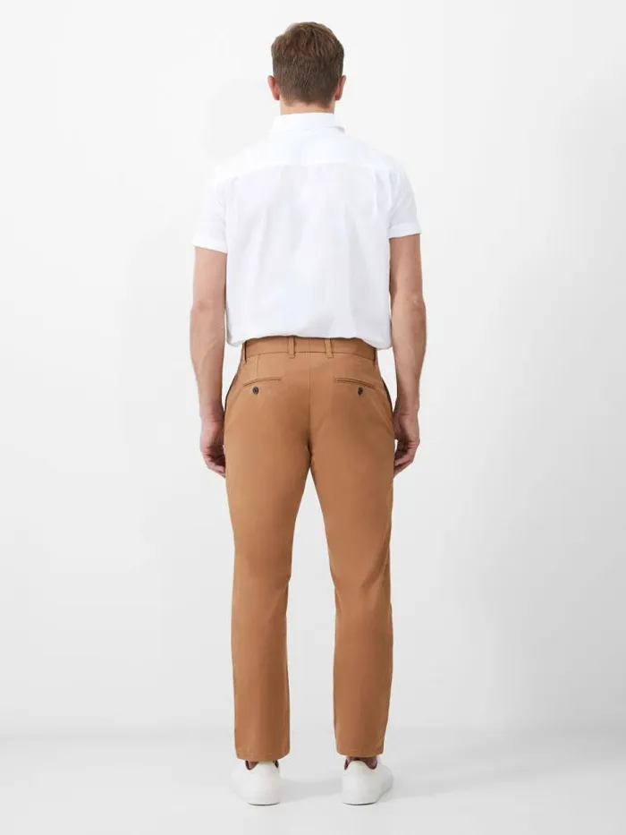 French Connection Stretch Chino Trousers Tobacco Men Trousers