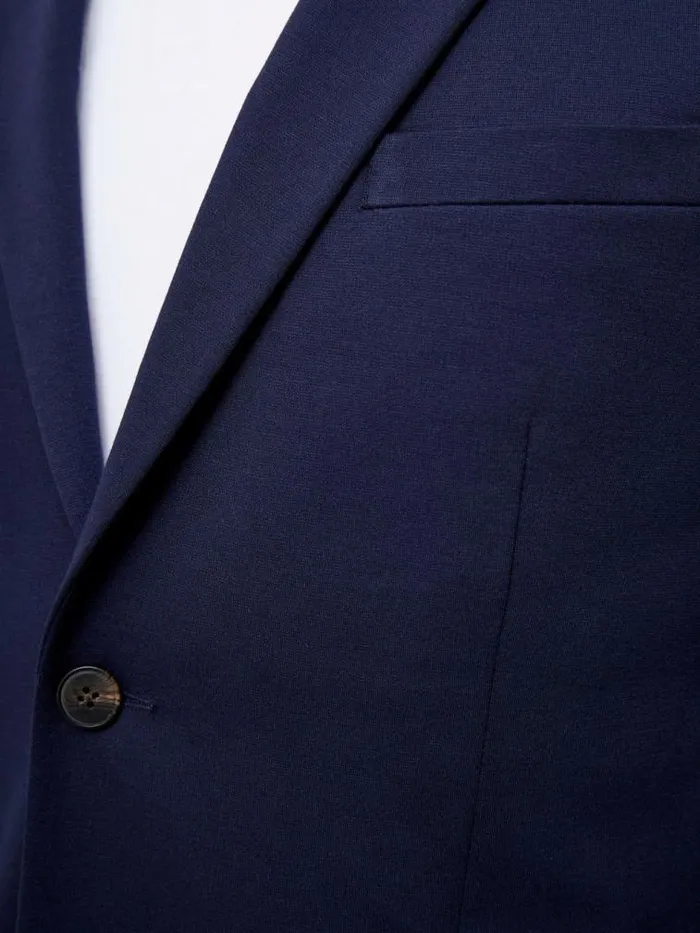 French Connection Stretch Knit Suit Jacket Marine Men Coats and Jackets