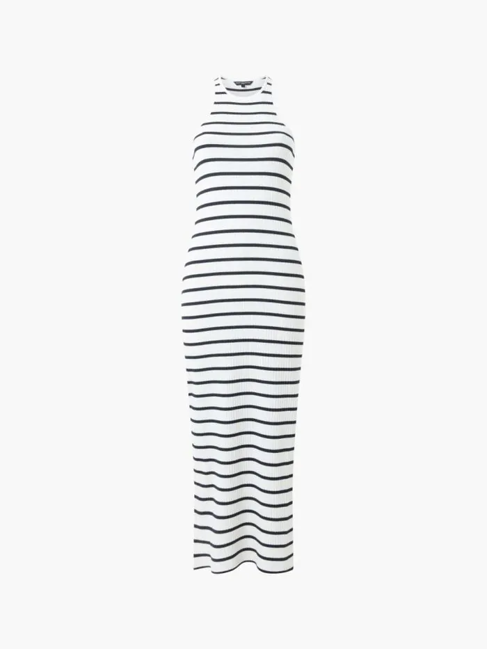 French Connection Tommy Rib Stripe Racer Back Dress Summer Whutility Bl Women Dresses