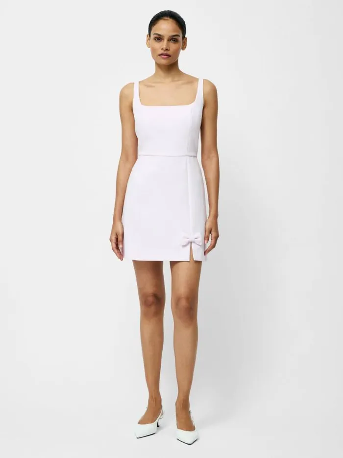 French Connection Whisper Bow Slit Strappy Mini Dress Sweet Pink Women Dresses