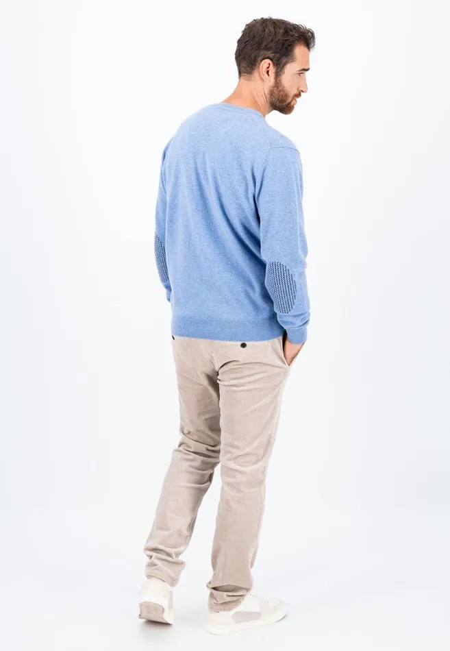 FYNCHHATTON Basic Sweater Made Of Wool With A Vneckline Cloud Bluenew Dijonnavywinter Whitehazel Men Sweater