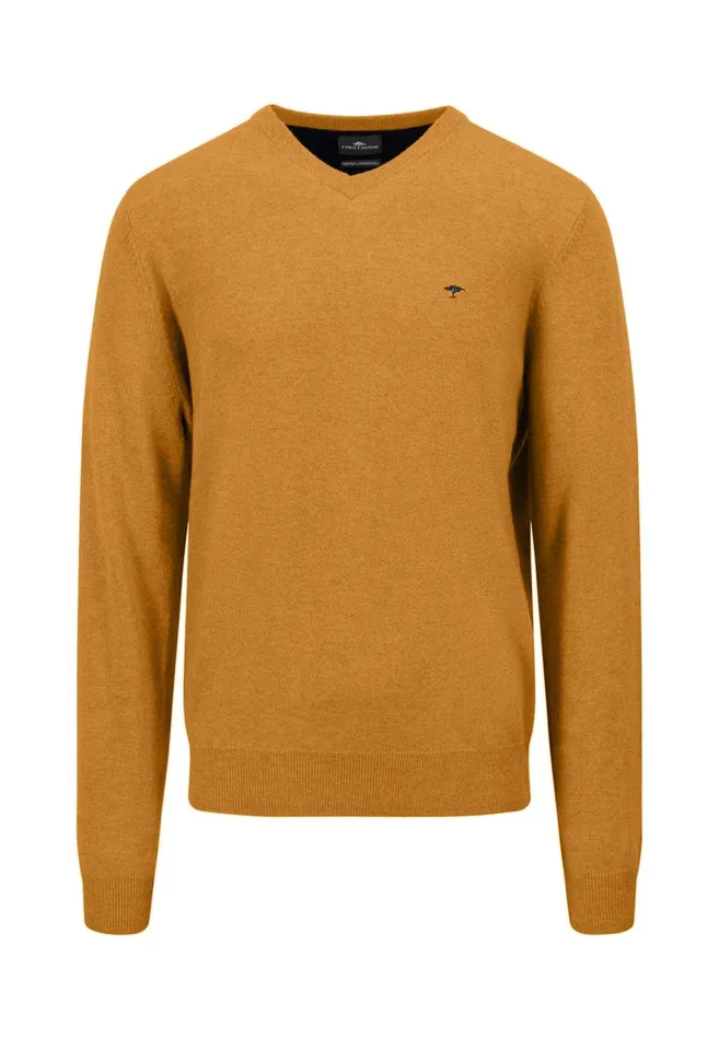 FYNCHHATTON Basic Sweater Made Of Wool With A Vneckline Cloud Bluenew Dijonnavywinter Whitehazel Men Sweater
