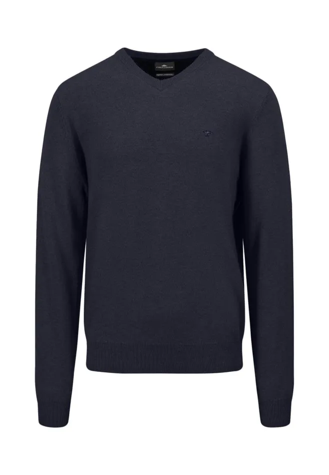 FYNCHHATTON Basic Sweater Made Of Wool With A Vneckline Cloud Bluenew Dijonnavywinter Whitehazel Men Sweater