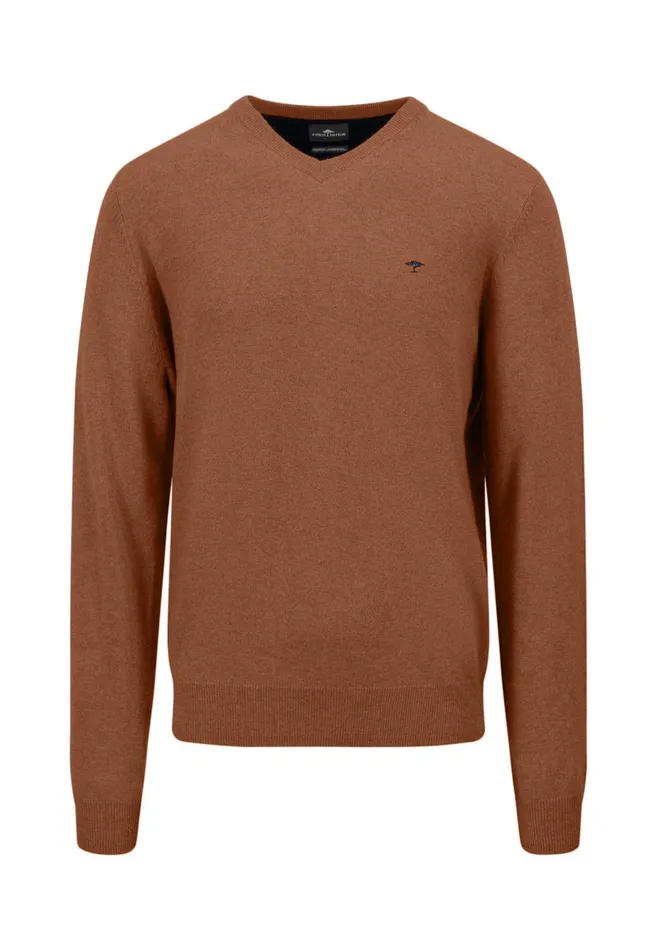 FYNCHHATTON Basic Sweater Made Of Wool With A Vneckline Cloud Bluenew Dijonnavywinter Whitehazel Men Sweater