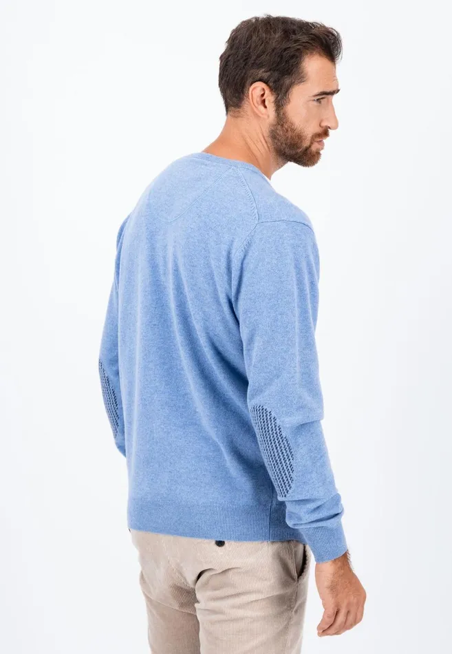 FYNCHHATTON Basic Sweater Made Of Wool With A Vneckline Cloud Bluenew Dijonnavywinter Whitehazel Men Sweater