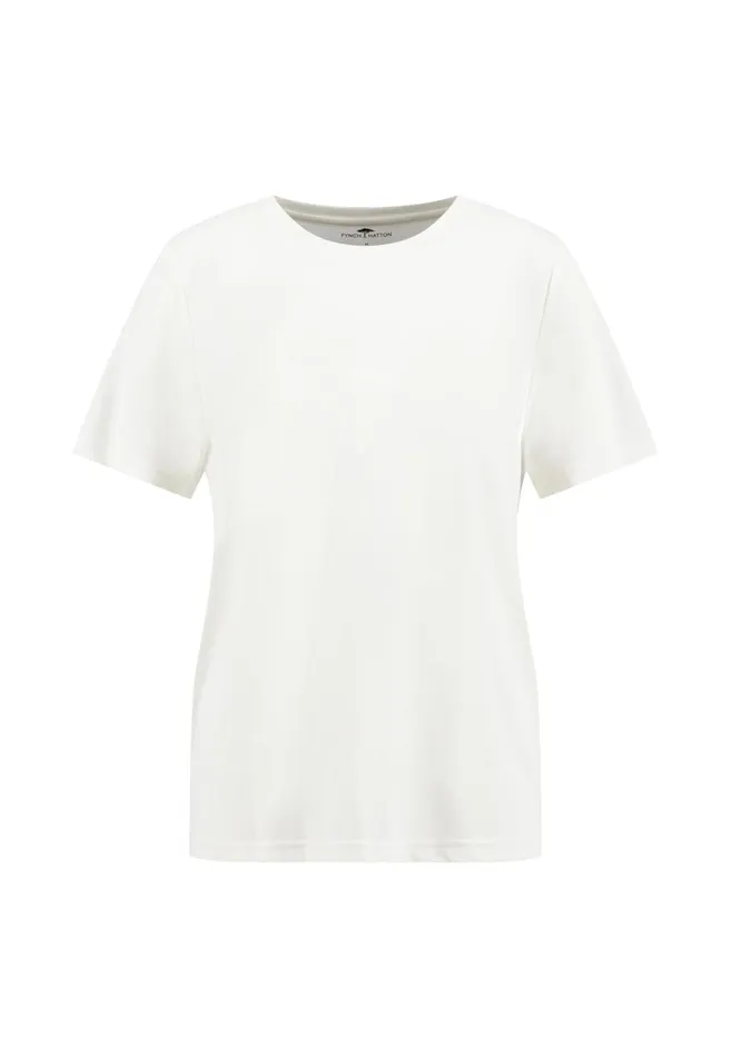 FYNCHHATTON Basic Tshirt With A Round Neckline Milkblack Women Tshirts