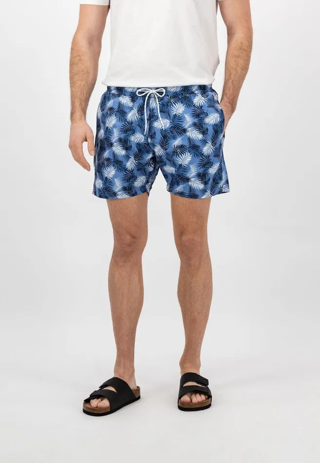 FYNCHHATTON Botanical Print Bathing Shorts Crystal Blue Men Sale