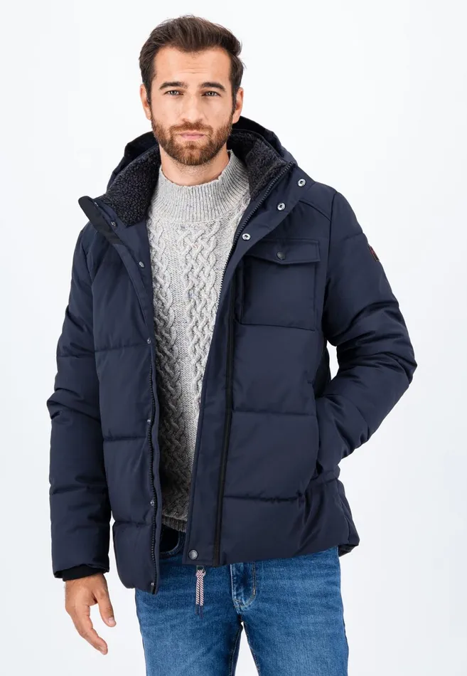 FYNCHHATTON Buffer Jacket With Hood Dark Navy Men Jackets and Coats