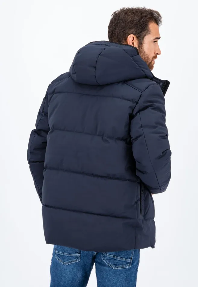 FYNCHHATTON Buffer Jacket With Hood Dark Navy Men Jackets and Coats
