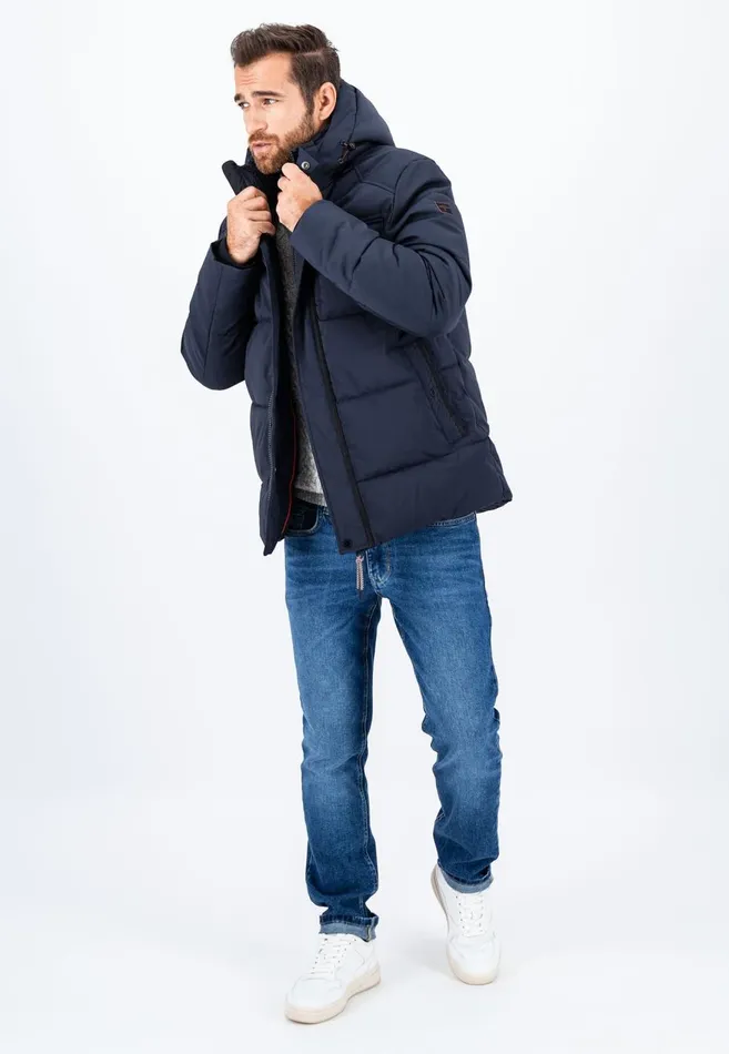 FYNCHHATTON Buffer Jacket With Hood Dark Navy Men Jackets and Coats