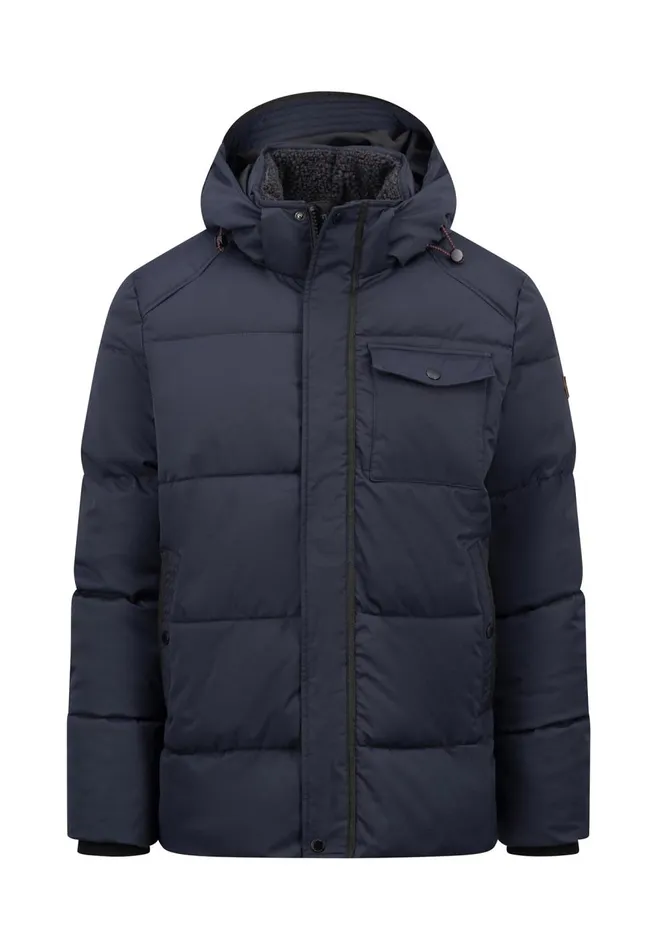 FYNCHHATTON Buffer Jacket With Hood Dark Navy Men Jackets and Coats
