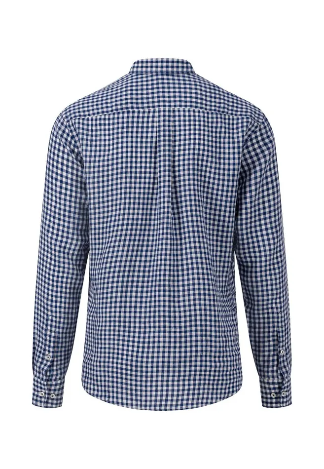 FYNCHHATTON Casual Linen Shirt With Buttondown Collar Summer Breezewhitenightcrystal Blue Men Shirts FYNCHHATTON Casual Linen Shirt With Buttondown Collar Summer Breezewhitenightcrystal Blue Men Shirts