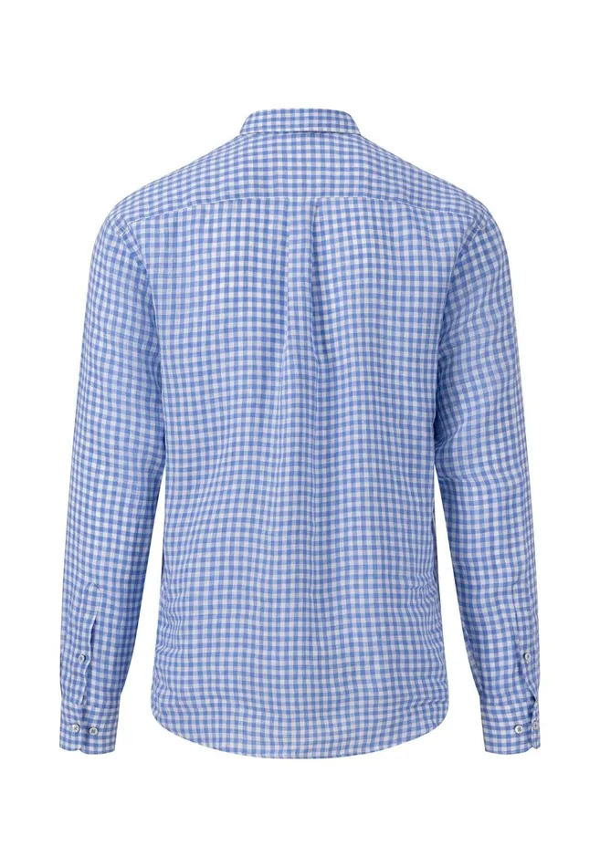 FYNCHHATTON Casual Linen Shirt With Buttondown Collar Summer Breezewhitenightcrystal Blue Men Shirts FYNCHHATTON Casual Linen Shirt With Buttondown Collar Summer Breezewhitenightcrystal Blue Men Shirts