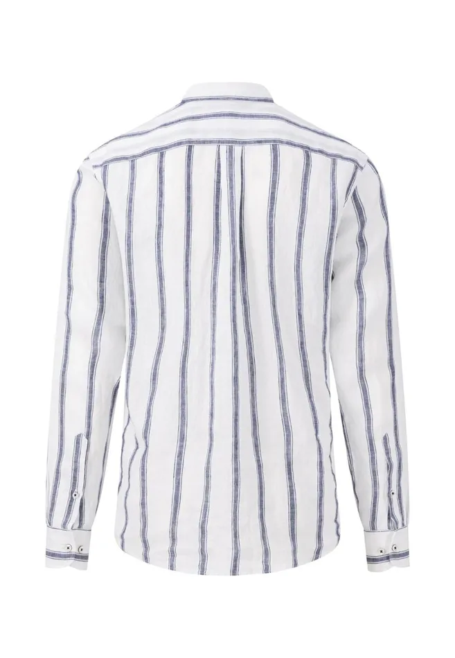 FYNCHHATTON Casual Linen Shirt With Buttondown Collar Summer Breezewhitenightcrystal Blue Men Shirts FYNCHHATTON Casual Linen Shirt With Buttondown Collar Summer Breezewhitenightcrystal Blue Men Shirts