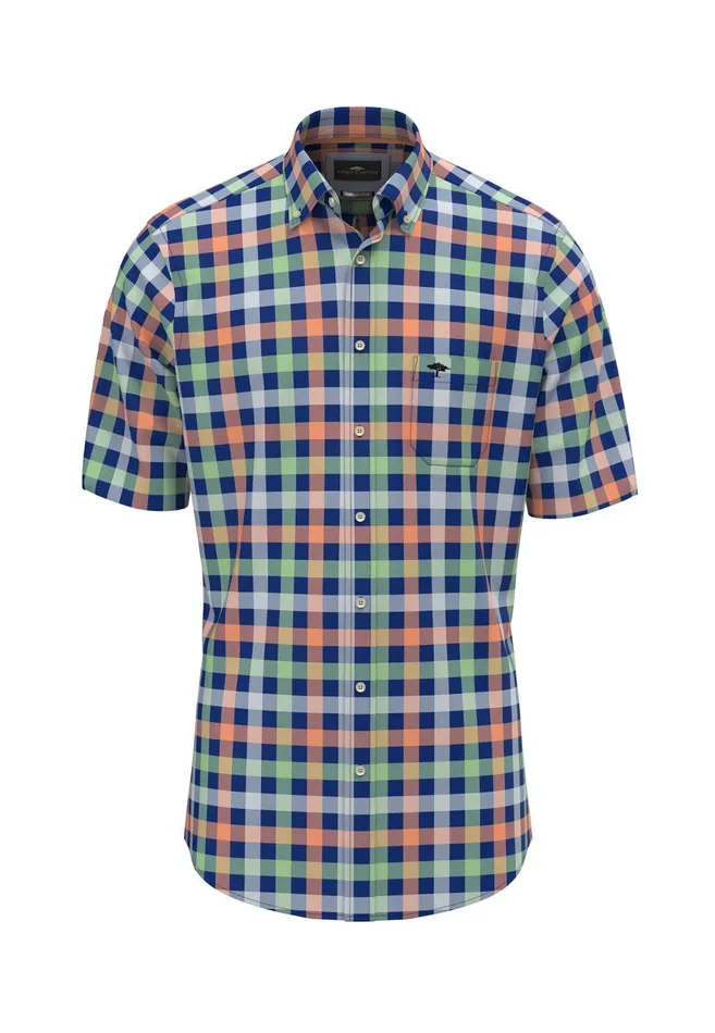 FYNCHHATTON Checked Halk Shirt With Buttondown Collar Strong Bluenavy Men Shirts FYNCHHATTON Checked Halk Shirt With Buttondown Collar Strong Bluenavy Men Shirts