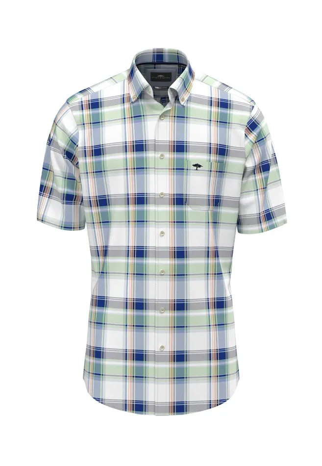 FYNCHHATTON Checked Halk Shirt With Buttondown Collar Strong Bluenavy Men Shirts