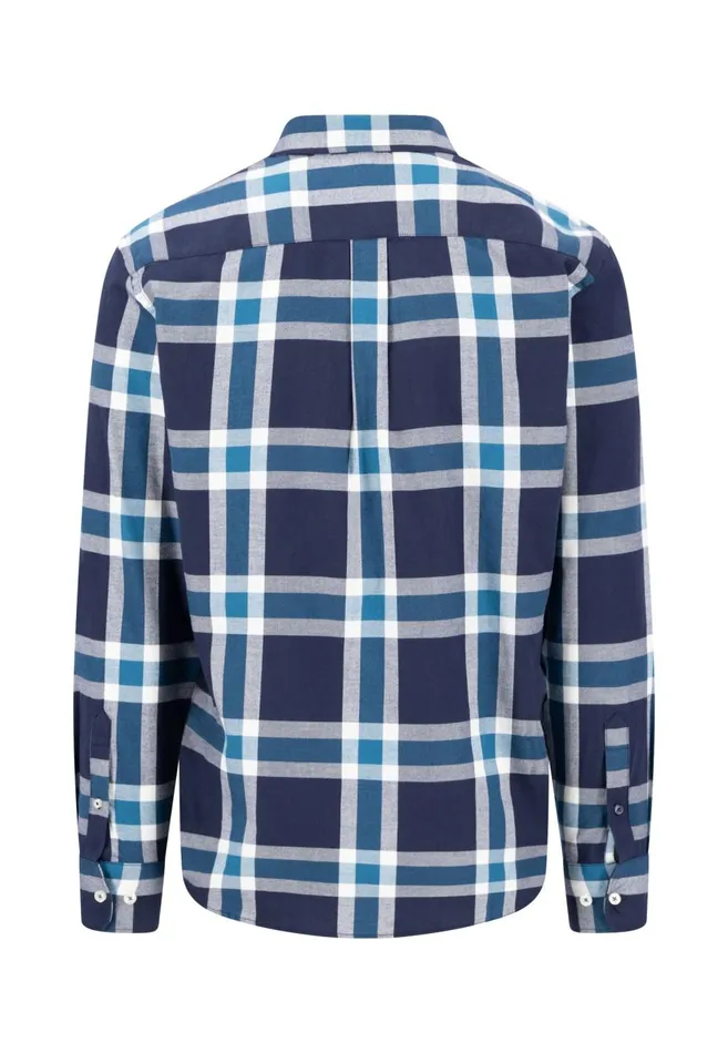 FYNCHHATTON Checked Shirt With Buttondown Collar Navypale Blush Men Shirts