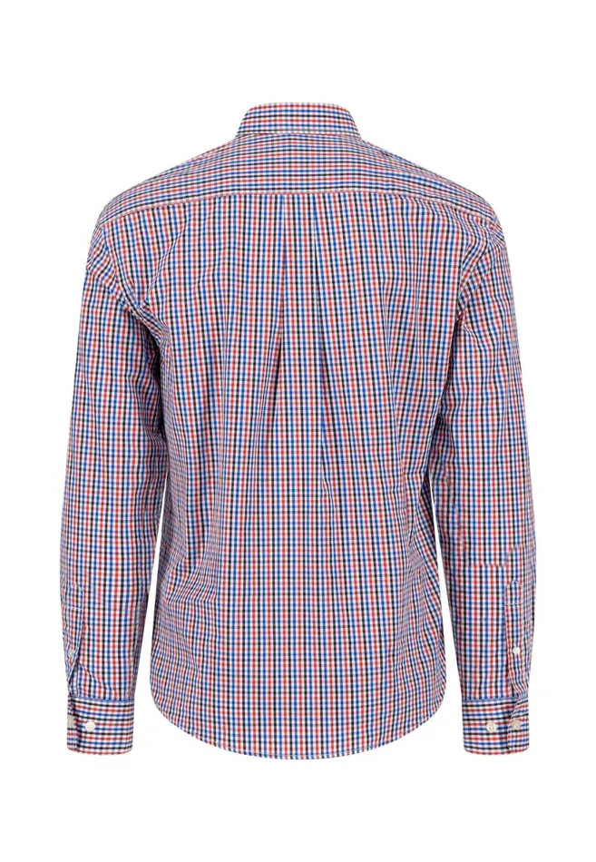 FYNCHHATTON Checked Shirt With Buttondown Collar Poppy Redturf Greensummer Breeze Men Shirts