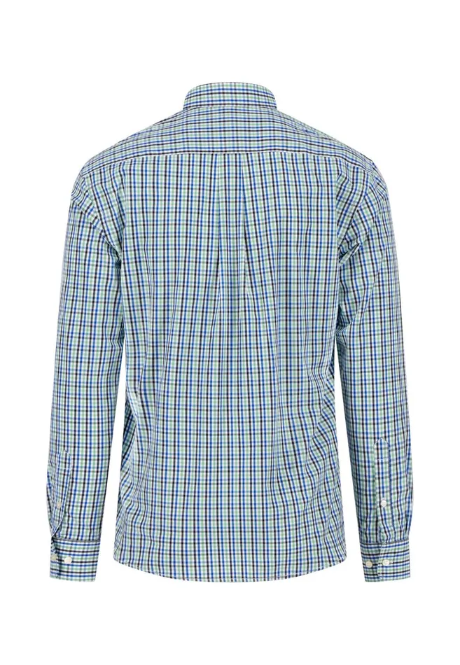 FYNCHHATTON Checked Shirt With Buttondown Collar Poppy Redturf Greensummer Breeze Men Shirts