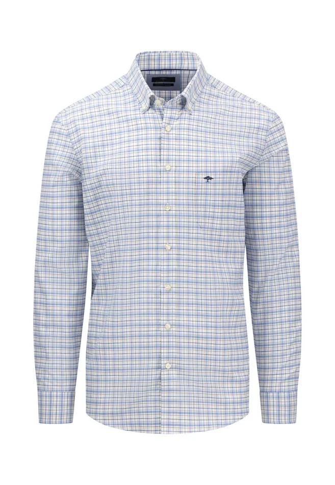 FYNCHHATTON Checked Shirt With Buttondown Collar Summer Breezeorient Rednavy Men Sale FYNCHHATTON Checked Shirt With Buttondown Collar Summer Breezeorient Rednavy Men Sale