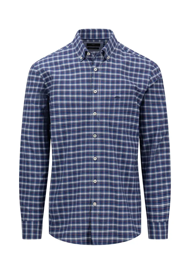 FYNCHHATTON Checked Shirt With Buttondown Collar Summer Breezeorient Rednavy Men Sale FYNCHHATTON Checked Shirt With Buttondown Collar Summer Breezeorient Rednavy Men Sale