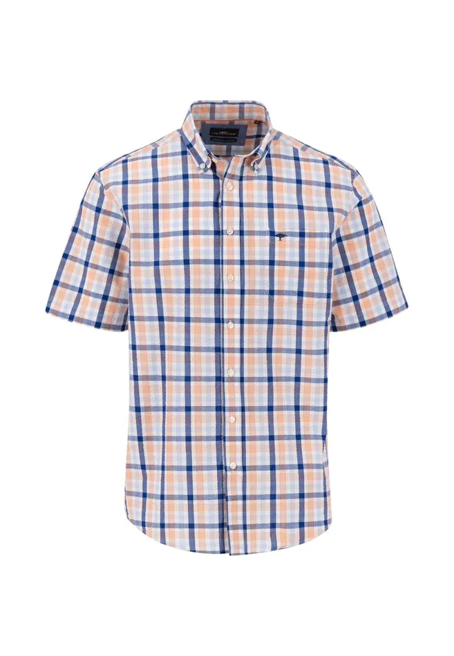 FYNCHHATTON Checkered Halk Shirt Made Of Cotton Sunny Orangeturf Green Men Shirts FYNCHHATTON Checkered Halk Shirt Made Of Cotton Sunny Orangeturf Green Men Shirts