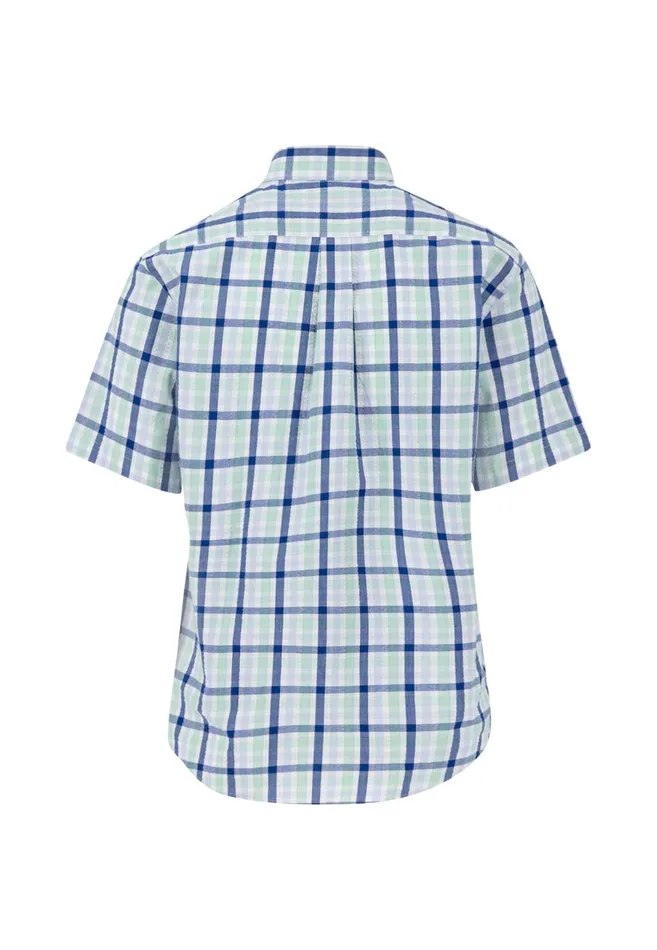 FYNCHHATTON Checkered Halk Shirt Made Of Cotton Sunny Orangeturf Green Men Shirts
