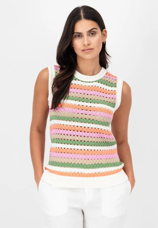 FYNCHHATTON Colorful Striped Knitting Sweaters Milk Women Sale
