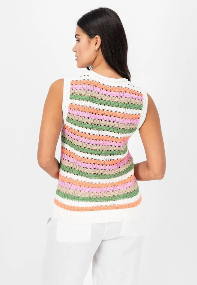 FYNCHHATTON Colorful Striped Knitting Sweaters Milk Women Sale FYNCHHATTON Colorful Striped Knitting Sweaters Milk Women Sale