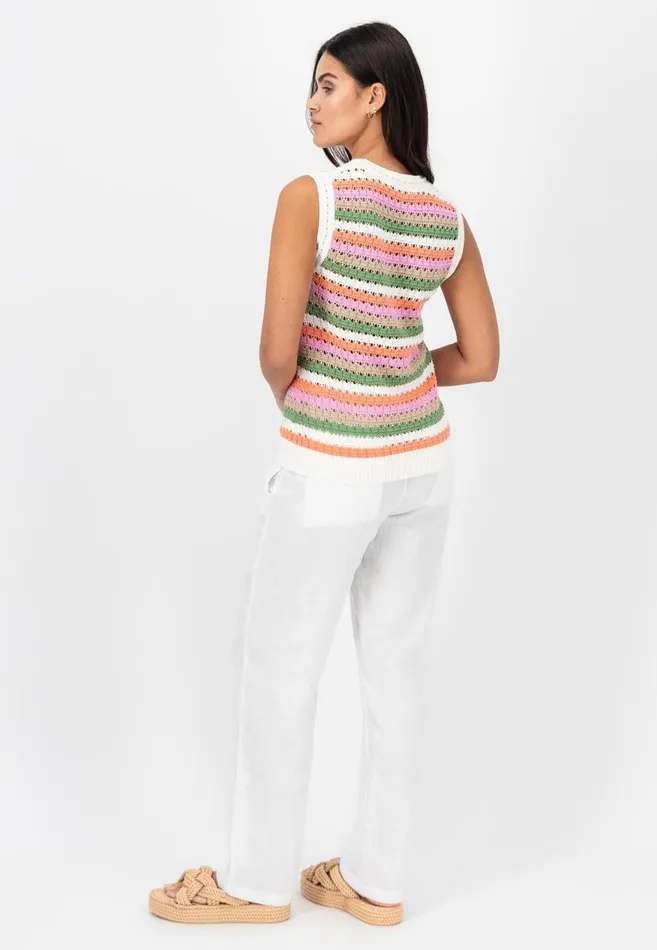 FYNCHHATTON Colorful Striped Knitting Sweaters Milk Women Sale FYNCHHATTON Colorful Striped Knitting Sweaters Milk Women Sale