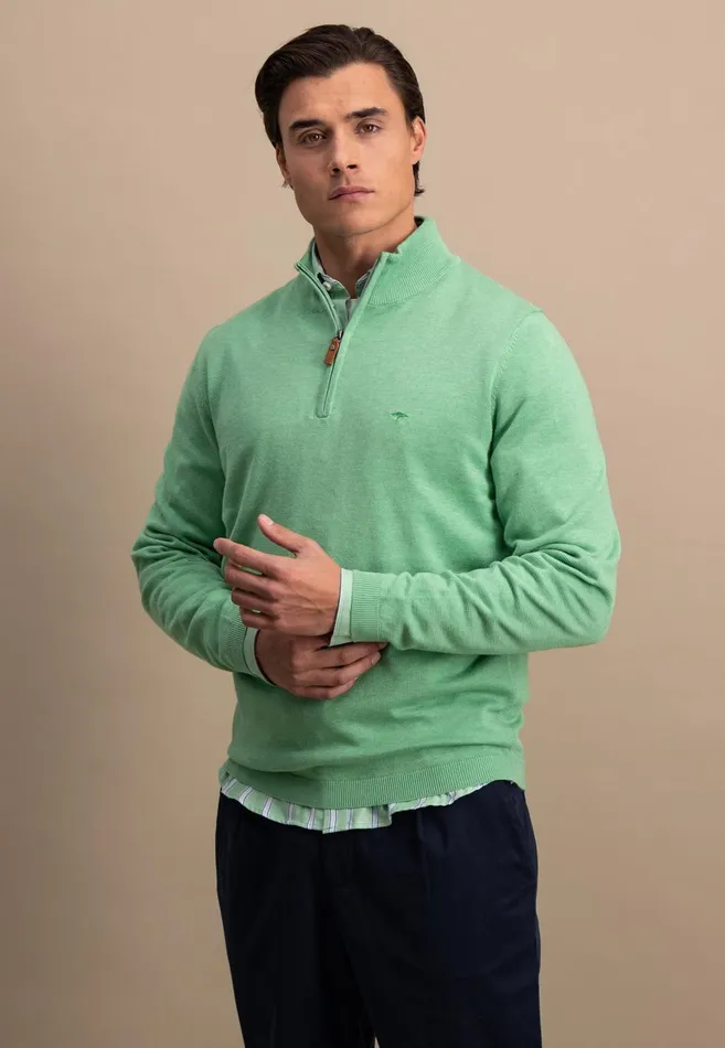 FYNCHHATTON Cotton Knitting Sweaters With A Troyer Collar Turf Greensummer Breezepeestrong Bluenavynew Offwhite Men Sweater